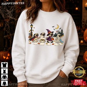 Cute Pug Halloween Spooky Dog Trick or Treat T Shirt (2)