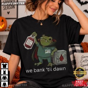 Dracula Frog We Bank ’Til Dawn Blood Bank Tech T Shirt (4)