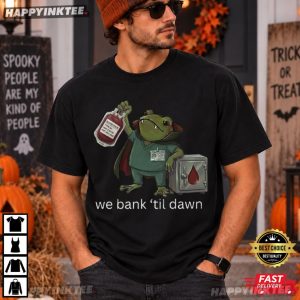 Dracula Frog We Bank ’Til Dawn Blood Bank Tech T Shirt (1)