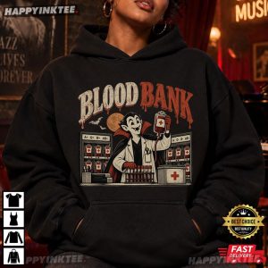 Vampire Blood Bank Funny Phlebotomist Lab Tech Halloween T Shirt (3)