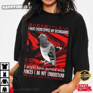 I Have Overstepped My Boundaries Pigeon Vintage Japanese T Shirt (1)