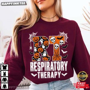 Respiratory Therapist Spooky Pulmonologist Nurse Gift T Shirt (4)