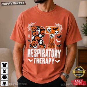 Respiratory Therapist Spooky Pulmonologist Nurse Gift T Shirt (2)