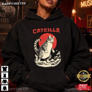 Catzilla Kaiju Funny Cat Retro Japan Style T Shirt (3)