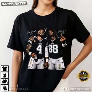 Dak Prescott CeeDee Lamb Football Smoking Graphic T Shirt (3)