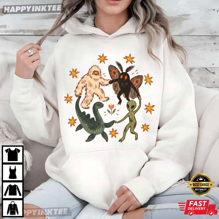 Cryptids Dancing Funny Halloween Gift T-Shirt Cryptids Dancing Funny Halloween Gift T-Shirt