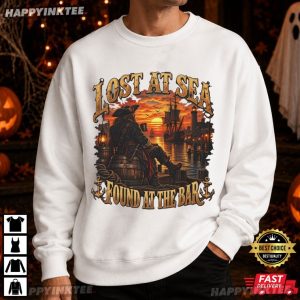 Lost At Sea Found At The Bar Funny Cruise Vacation Drinking T Shirt (4)