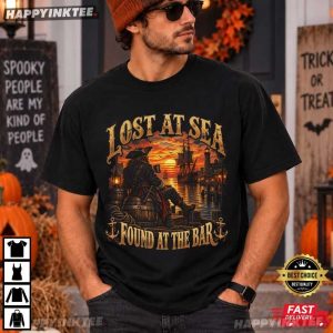 Lost At Sea Found At The Bar Funny Cruise Vacation Drinking T Shirt (3)