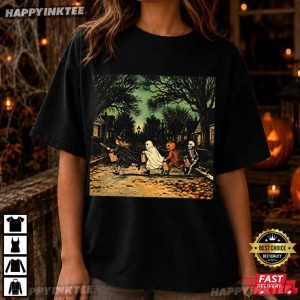 Witch Ghost Pumpkin Skeleton Halloween T-Shirt