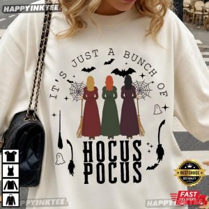 Witches It's Just A Bunch Of Hocus Pocus Halloween Movie T Shirt (1)