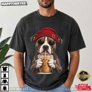 Christmas Pitbull Iced Coffee Funny Dog Lover Gift T Shirt (2)