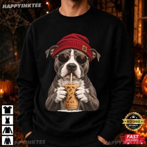 Christmas Pitbull Iced Coffee Funny Dog Lover Gift T Shirt (3)