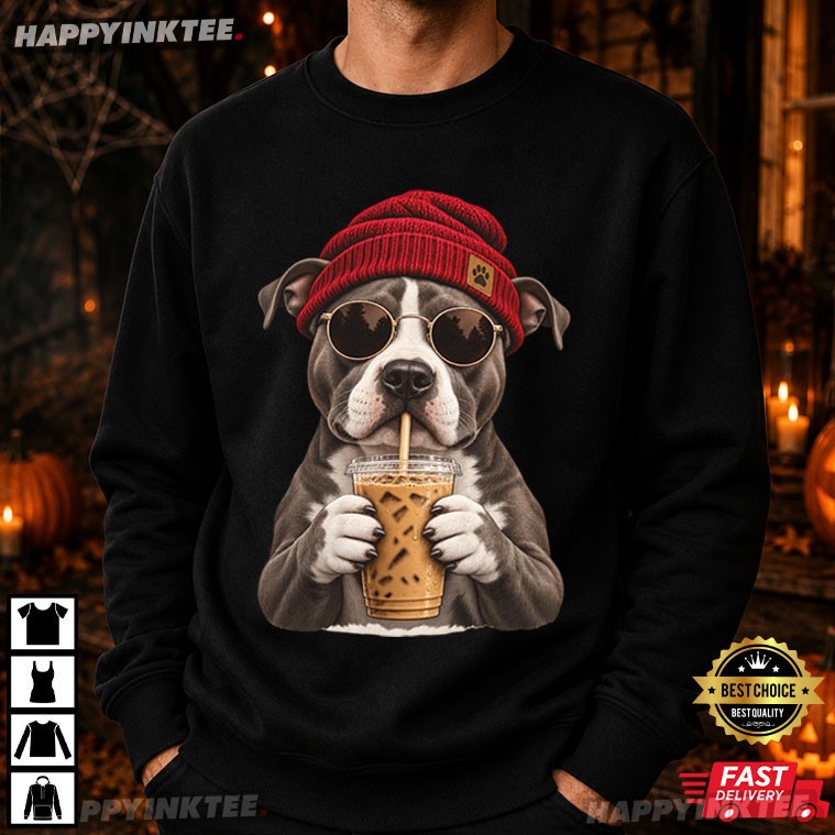 Christmas Pitbull Iced Coffee Funny Dog Lover Gift T-Shirt Christmas Pitbull Iced Coffee Funny Dog Lover Gift T-Shirt