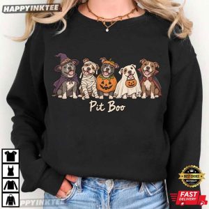 Pit Boo Costume Halloween Pitbull Dog Lover T Shirt (1)