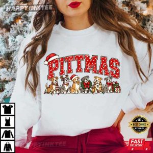 Pittmas Pitbull Christmas Gift For Dog Lover T Shirt (2)