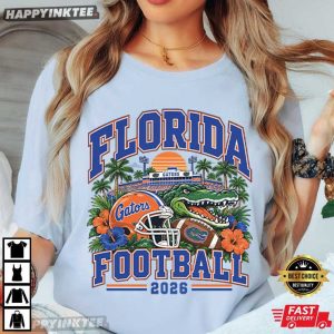 Bright Blue Florida Gators Football 2026 College Sports T Shirt (4)