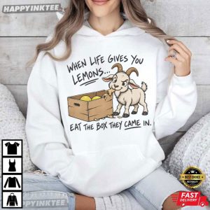When Life Gives You Lemons Funny Goat Graphic T Shirt (4)