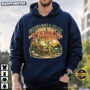 God's Got a Plan Mine Was Terrible Frog Christian Humor T Shirt (2)