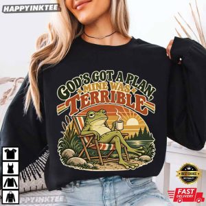 God's Got a Plan Mine Was Terrible Frog Christian Humor T Shirt (3)