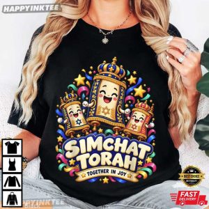 Simchat Torah Together In Joy Celebration Cute Jewish Holiday T Shirt (1)
