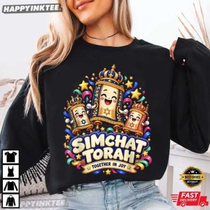 Simchat Torah Together In Joy Celebration Cute Jewish Holiday T Shirt (4)