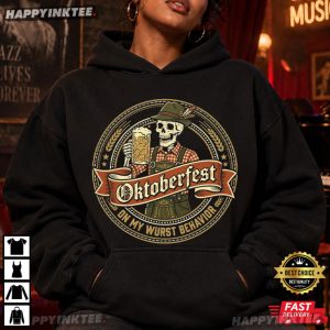 On My Wurst Behavior Oktoberfest Skeleton Beer Drinking T Shirt (2)