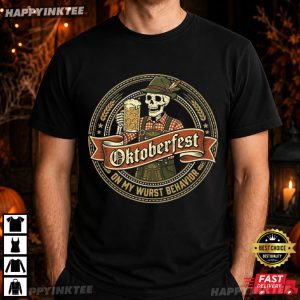On My Wurst Behavior Oktoberfest Skeleton Beer Drinking T Shirt (3)