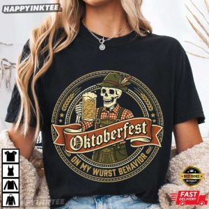 On My Wurst Behavior Oktoberfest Skeleton Beer Drinking T Shirt (4)