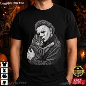 Michael Myers Holding Cat Funny Halloween Gift T Shirt (1)