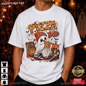 Pizza And Boos Funny Halloween Gift T Shirt (1)