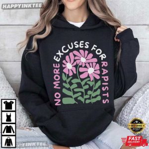 No More Excuses For Rapists Floral Feminist T Shirt (3)