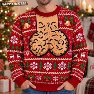 Men’s Naughty Red Funny Ugly Christmas Sweater