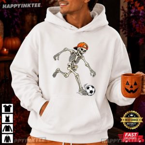 Skeleton Soccer Player Halloween Sports T Shirt (1)