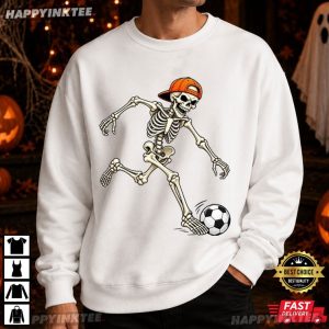 Skeleton Soccer Player Halloween Sports T Shirt (2)