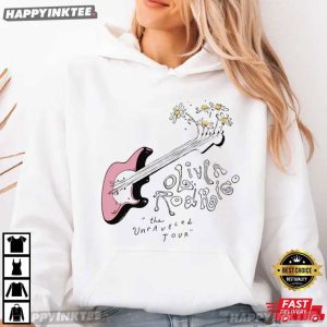Olivia Rodrigo The Unraveled Tour Guitar Flowers T Shirt (4)