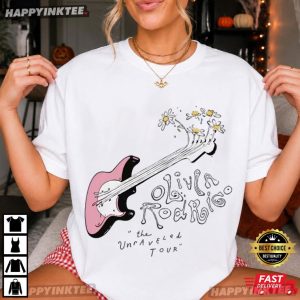 Olivia Rodrigo The Unraveled Tour Guitar Flowers T Shirt (1)