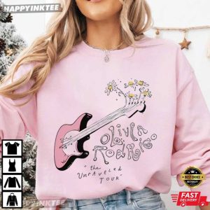 Olivia Rodrigo The Unraveled Tour Guitar Flowers T Shirt (2)
