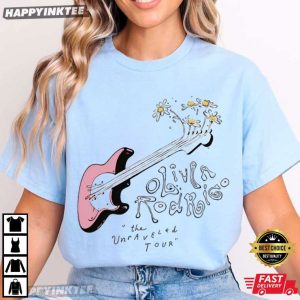 Olivia Rodrigo The Unraveled Tour Guitar Flowers T Shirt (3)