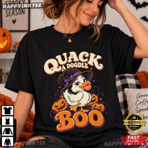 Quack A Doodle Boo Funny Duck Witch Halloween T Shirt (4)