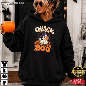 Quack A Doodle Boo Funny Duck Witch Halloween T Shirt (3)