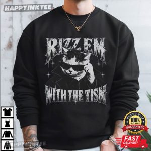 Rizz Em With The Tism Funny Cool Cat Autism Humor T Shirt (2)