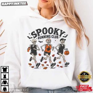 Skeleton Spooky Running Club Halloween T Shirt (3)