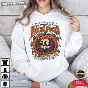 Hocus Pocus Tonight We Fly Vintage Halloween Witch T Shirt (3)