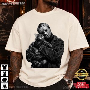 Jason Voorhees Holding Cat Funny Halloween T Shirt (1)