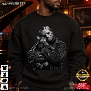 Jason Voorhees Holding Cat Funny Halloween T Shirt (2)