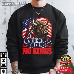 Land of Hope & Dreams No Kings USA Patriotic Bison Gift T Shirt (4)