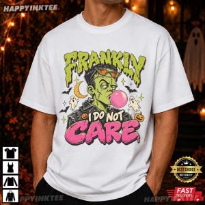 Frankly I Do Not Care Frankenstein Bubblegum Retro Halloween T Shirt (1)