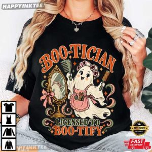Boo tician Licensed To Boo tify Ghost Hairstylist Halloween T Shirt (1)