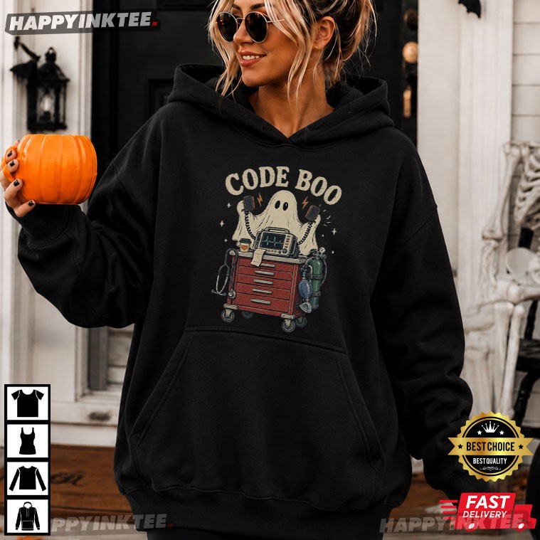Code Boo Respiratory Rt RN Funny ER ICU Nurse Halloween T-Shirt Code Boo Respiratory Rt RN Funny ER ICU Nurse Halloween T-Shirt
