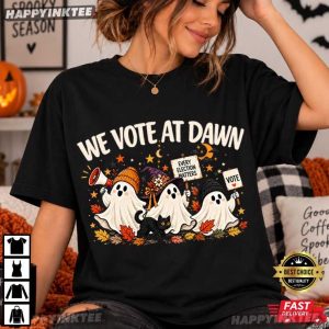 Ghost We Vote At Dawn Political Halloween Voting T Shirt (4)